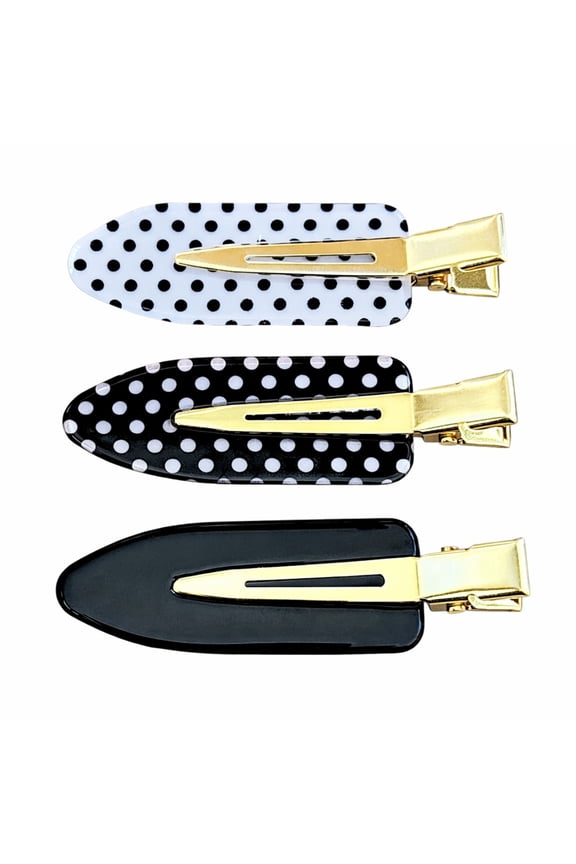 Creaseless Hair Styling and Sectioning Clips - 3pk (Polka Dot Charm)
