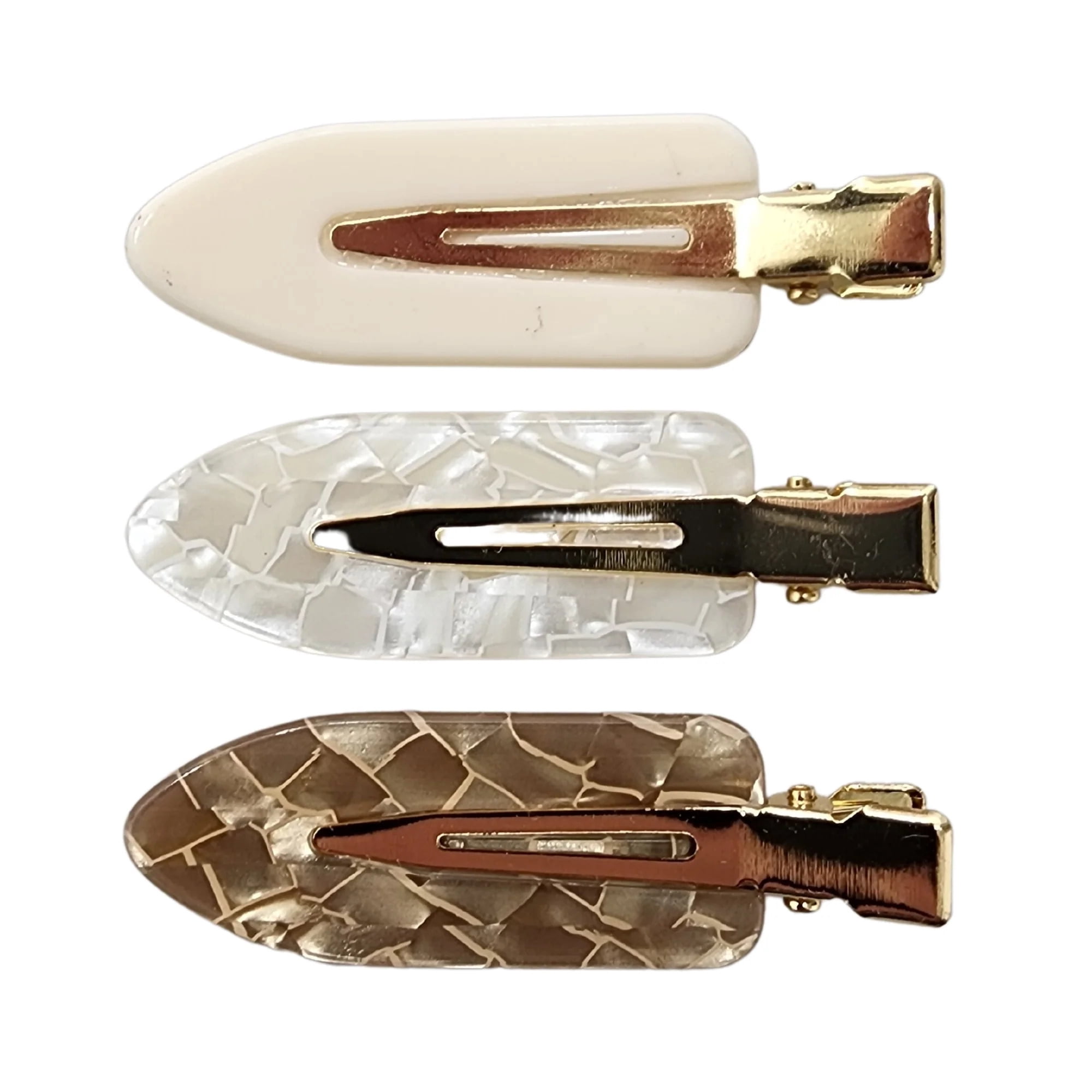 Creaseless Hair Styling and Sectioning Clips 3pk (Swirled Mocha