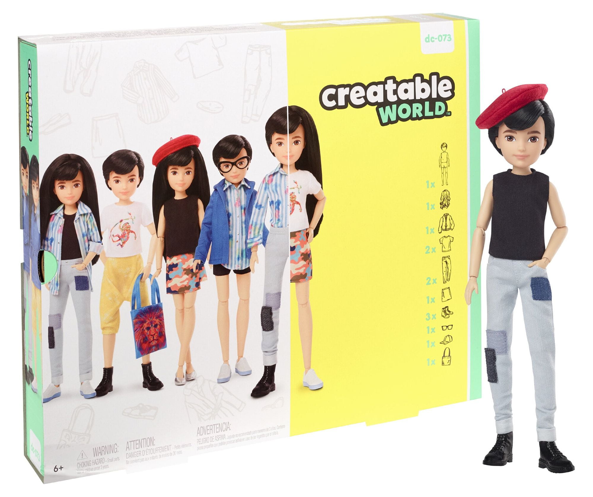 Creatable W Orld Deluxe Character Kit Customizable Doll, Black Straight Hair