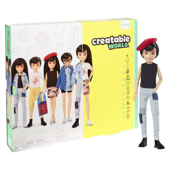 Creatable W Orld Deluxe Character Kit Customizable Doll, Black Straight Hair