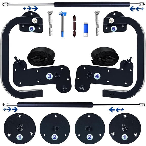 Create A Luxurious Bed Murphy Bed Hardware Kit, Hover in Mid Air Hydraulic Rod Gas Spring System (Vertical, Full/Full XL/Double)