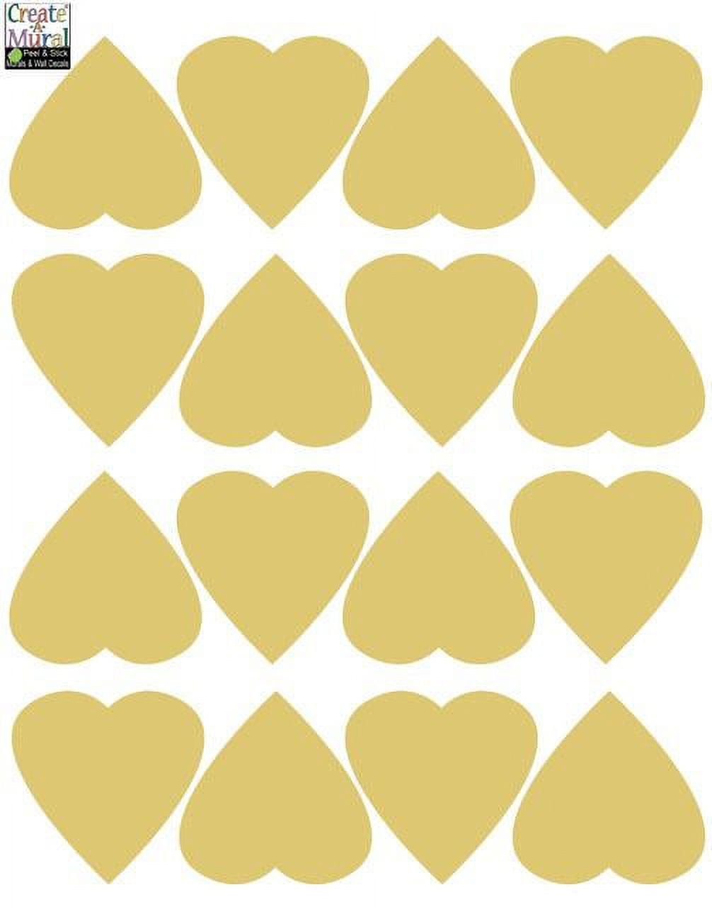 Create-A-Mural Gold Heart Wall Decal Vinyl Stickers Perfect for Kids ...