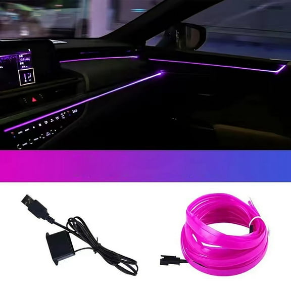 Create A Party Atmosphere: Car USB LED Strip EL Neon Light Kit For Road Trips & Late Night Cruises!