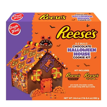 Create-A-Treat Reese's Chocolate Halloween Cookie House Kit, 24.4 oz, 1 Count, Baked, Shelf Stable, Regular Box