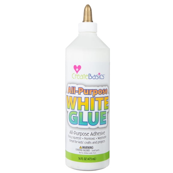 Create Basics All-Purpose White Glue 16 fl oz for Crafts with Fast Dry Time