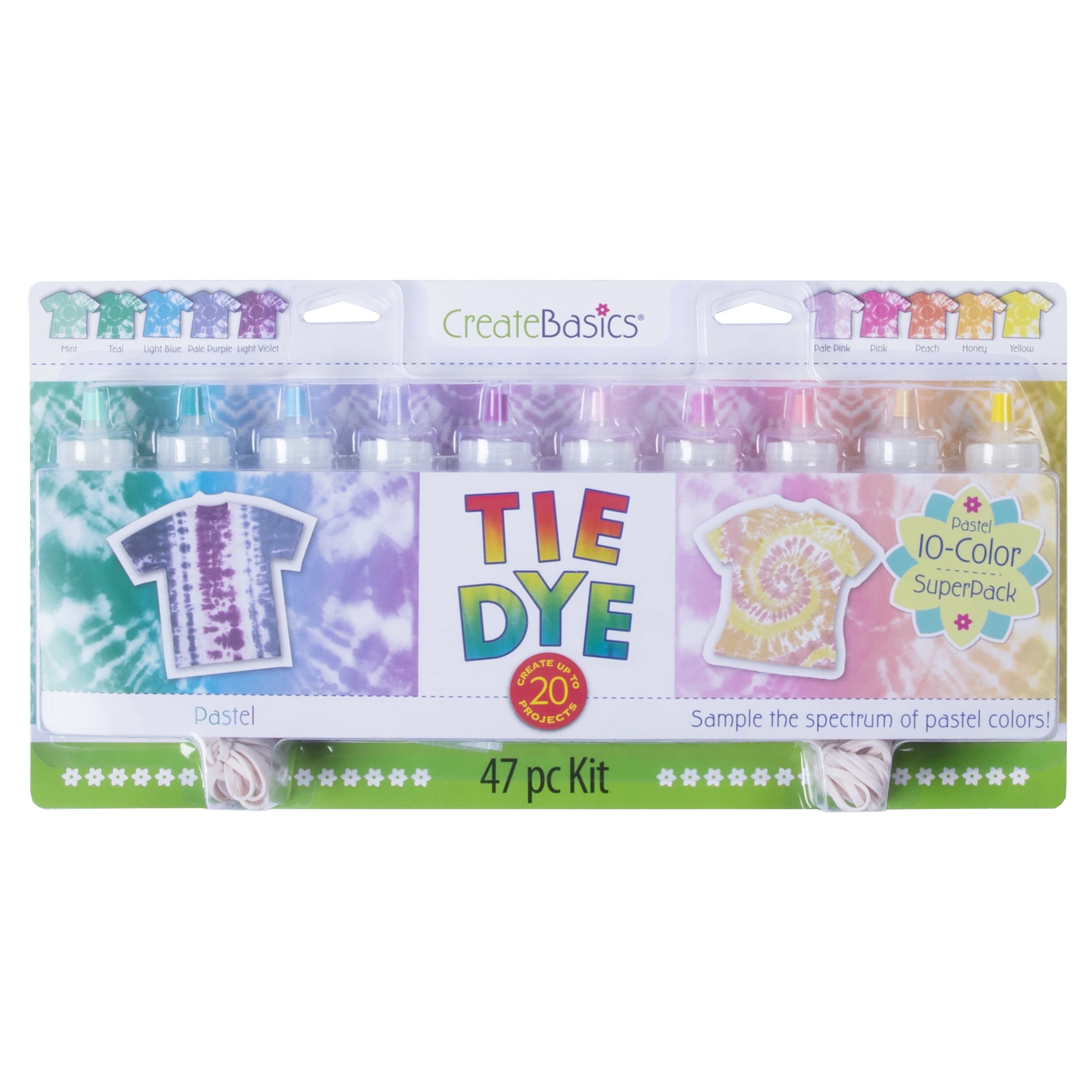 CREATE BASICS Tie Dye KIT 93 PIECES 12 COLOR PARTY KIT - MISSING SOME  CONTENTS