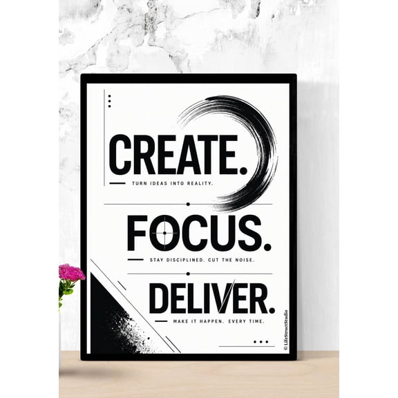 Create Focus Deliver Wall Art Print, Unframed Paper Poster 8x10in