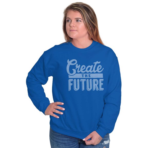 Create Future Inspiration Cute Gym Women Crewneck Sweatshirt Brisco Brands S