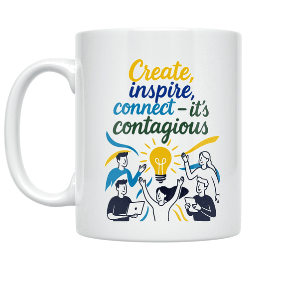 Create Inspire Connect - Creative Meetup Enthusiast - 11 oz Ceramic Coffee Mug