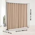 thumbnail image 1 of 96" W x 120" H Portable Room Divider Stand with Wheels - Brown Folding Privacy Screen for Office, Bedroom, Dining Room, Study, 1 of 9
