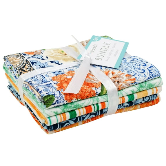 Create It 18" x 21" Cotton Floral Tiles Precut Sewing & Craft Fabric Bundle, Multicolor 5 Piece