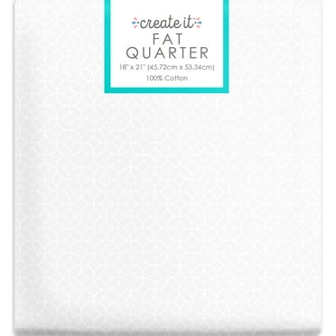 Create It 18"x21" 100% Cotton Hexagon Precut Sewing & Craft Fabric, White 1 Piece