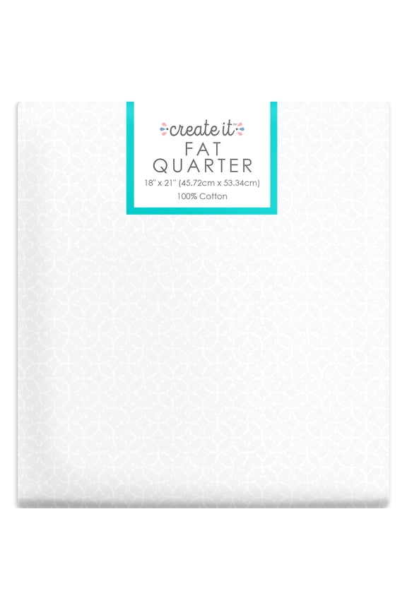 18"x21" 100% Cotton Hexagon Precut Sewing & Craft Fabric, White 1 Piece