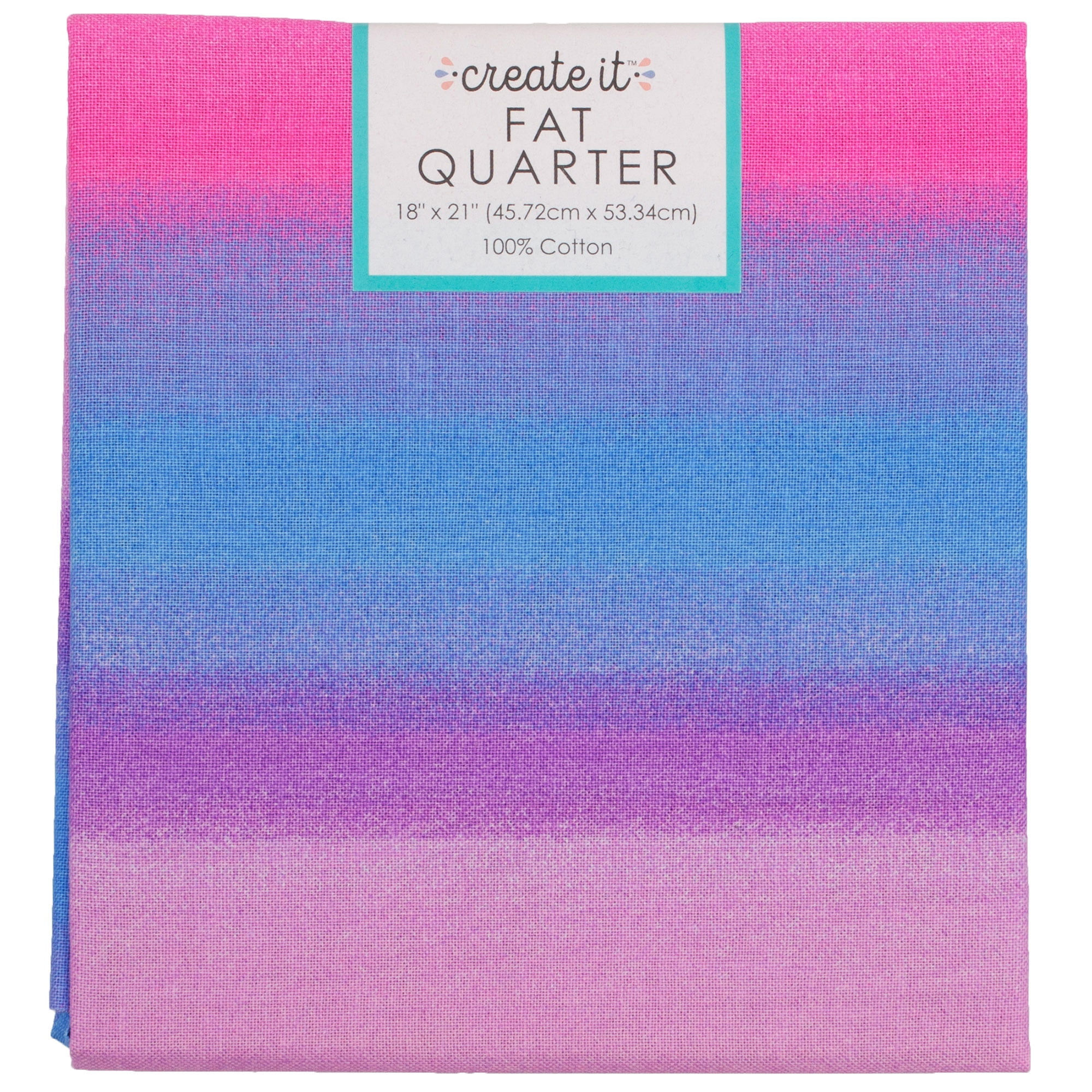Fat Quarter 100% Cotton Ombre, Pink, 18"x 21" for Quilting & Sewing, 1 Each