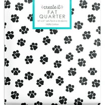 Create It 18"x21" 100% Cotton Paw Print Precut Sewing & Craft Fabric, White 1 Piece