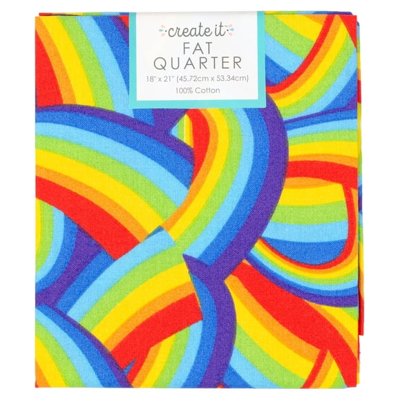 Create It 18"x21" 100% Cotton Rainbow Sky Precut Sewing & Craft Fabric, Multicolor 1 Piece