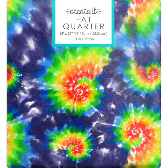 Create It 18"x21" 100% Cotton Tie Dye Precut Sewing & Craft Fabric, Multicolor 1 Piece