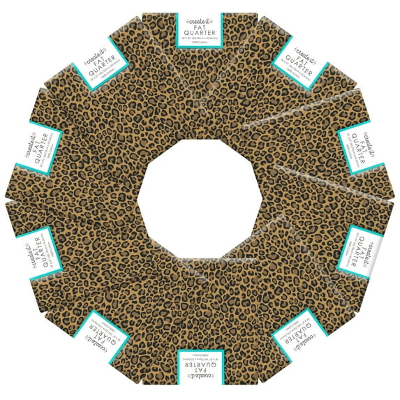Create It 18"x21" Cotton Animal Print Precut Sewing & Craft Fabric, Brown 10 Pieces