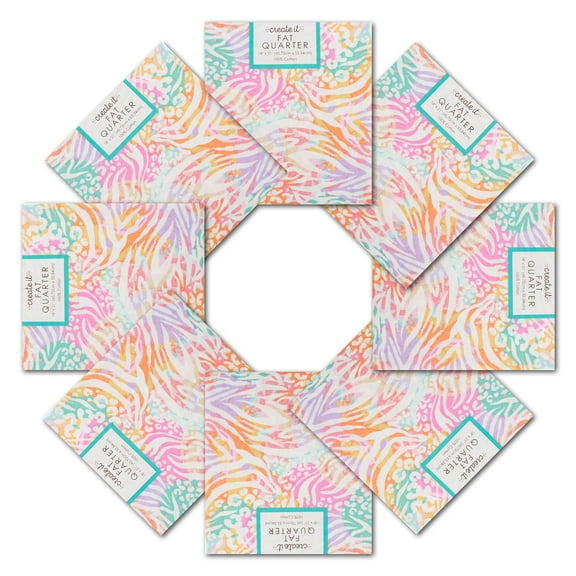 Create It 18"x21" Cotton Animal Skin Precut Sewing & Craft Fabric, Multicolor 10 Pieces