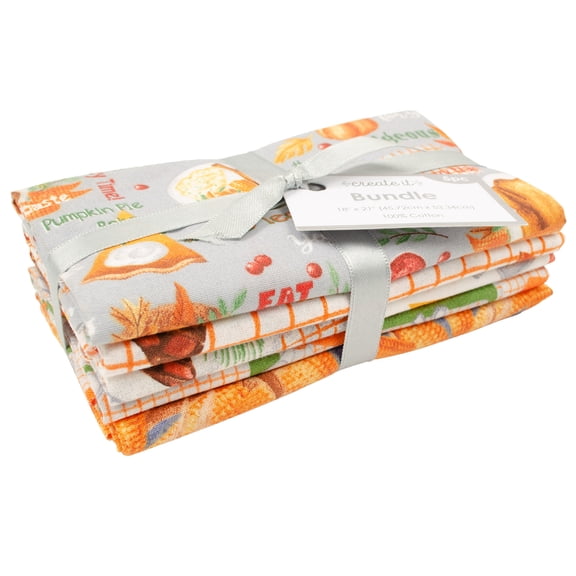 Create It 18"x21" Cotton Harvest Feast Precut Sewing & Craft Fabric Bundle , Multicolor 5 piece