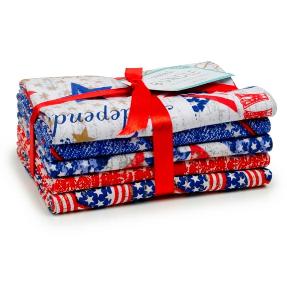 Create It 18"x21" Cotton Patriotic Precut Sewing & Craft Fabric Bundle, Multicolor 5 Piece
