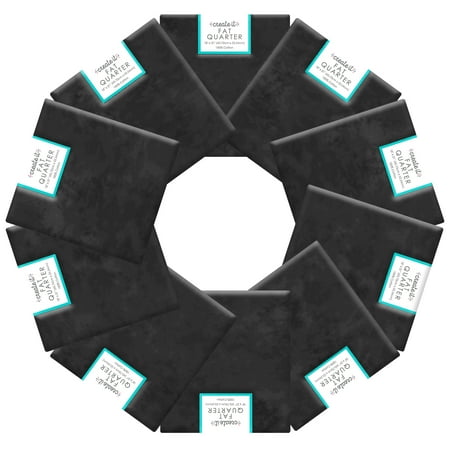 Create It 18"x21" Cotton Textured Precut Sewing & Craft Fabric, Black 10 Pieces