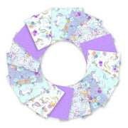 Create It 18x21 Cotton Unicorn Glitter Precut Sewing & Craft Fabric Bundle, Multicolor 15 Piece