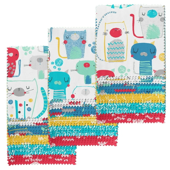 Create It 5"x5" Cotton Cutzie Cat Precut Squares, Multicolor, 60 Piece