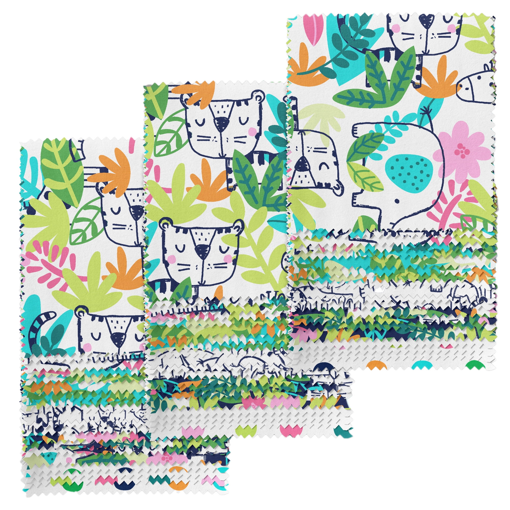 Create It 5"x5" Cotton Safari Foliage Precut Squares, Multicolor, 60 Piece