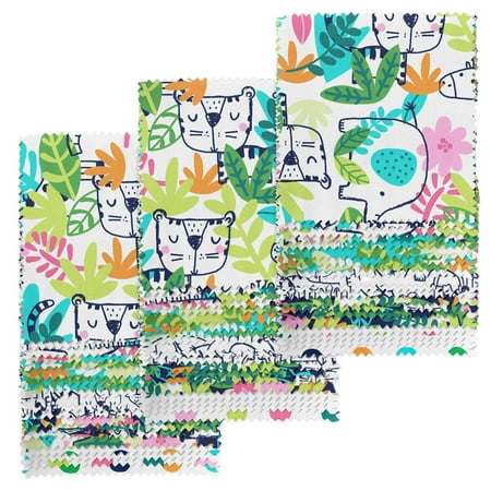 Create It 5"x5" Cotton Safari Foliage Precut Squares, Multicolor, 60 Piece