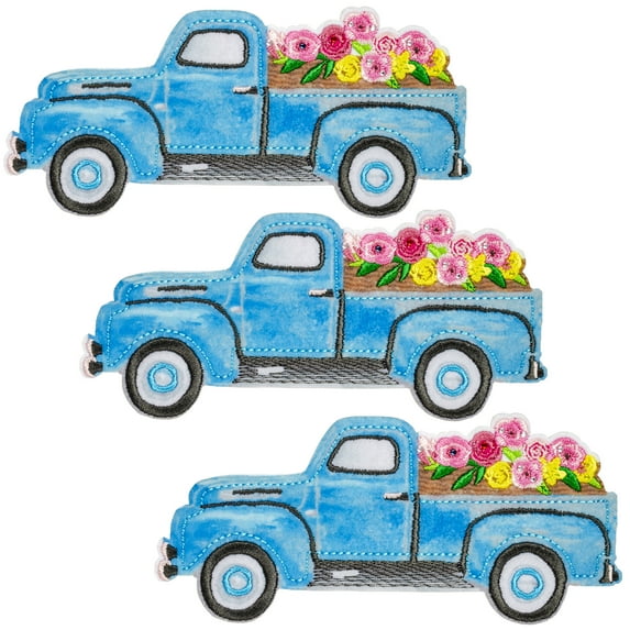 Create It Large Truck Applique – Peel & Stick or Iron On; Multicolor 2.5 in Tall, 3 Pieces