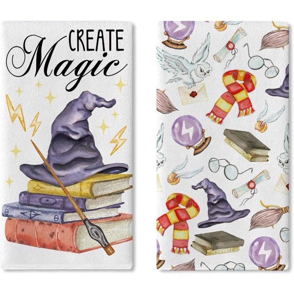 Create Magic Fantasy Kitchen Dish Towels Set of 2