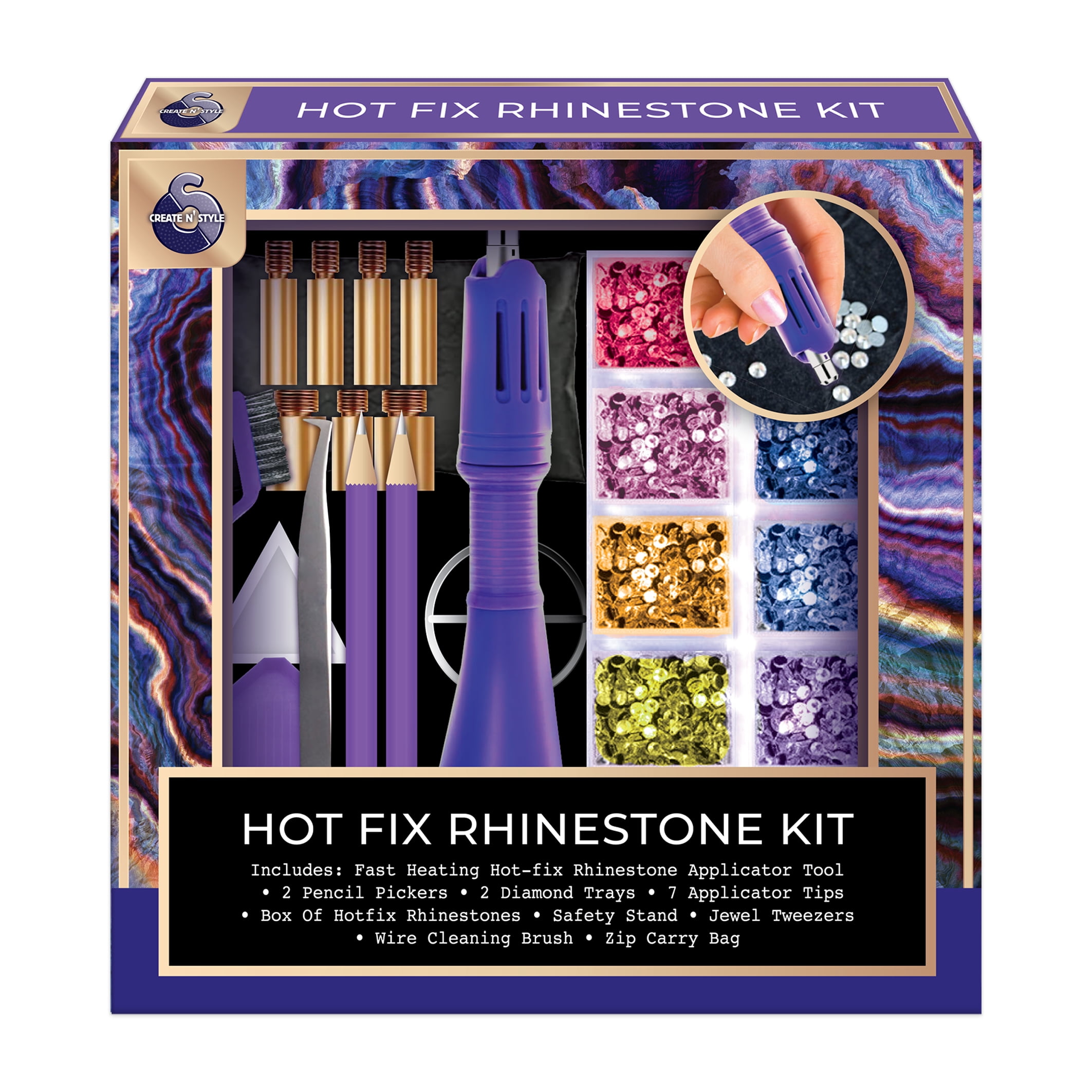 Create N’ Style Unisex Adult, Teen DIY Hot Fix Rhinestone Kit