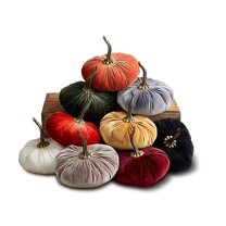 Create Your Own Set 3 or More, 9 Inch Velvet Pumpkins, Handmade Fall Decoration, Modern Rustic Wedding Decor, Farmhouse Table Centerpiece, Halloween Thanksgiving Mantle Decor (Create Your Own Set)
