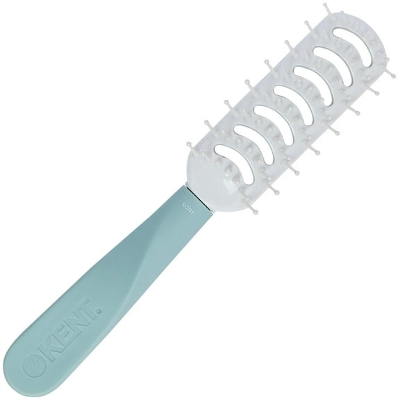 Kent KCR "Create" Vented Hair Brush for Blowdrying, Root Lift, and Volume in All Hair Types - Small Vent Brush with Green Ergonomic Handle, Soft Ball Tipped Bristles for Pain Free Use