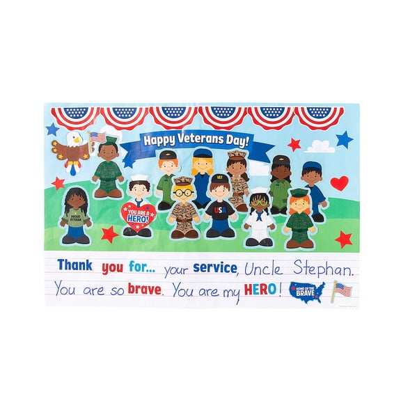 Create & Write Veterans Day Sticker Scenes - 12 Pieces