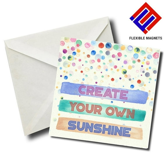 Create Your Own Sunshine Inspirational Quote Magnet for refrigerator. Great Gift! By Flexible Magnets