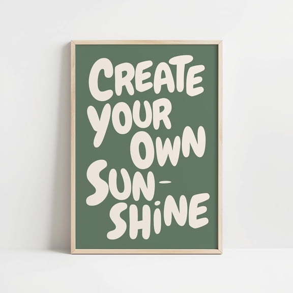 Create Your Own Sunshine Pink Affirmation Wall Art, Unframed Paper Print Size 8x12