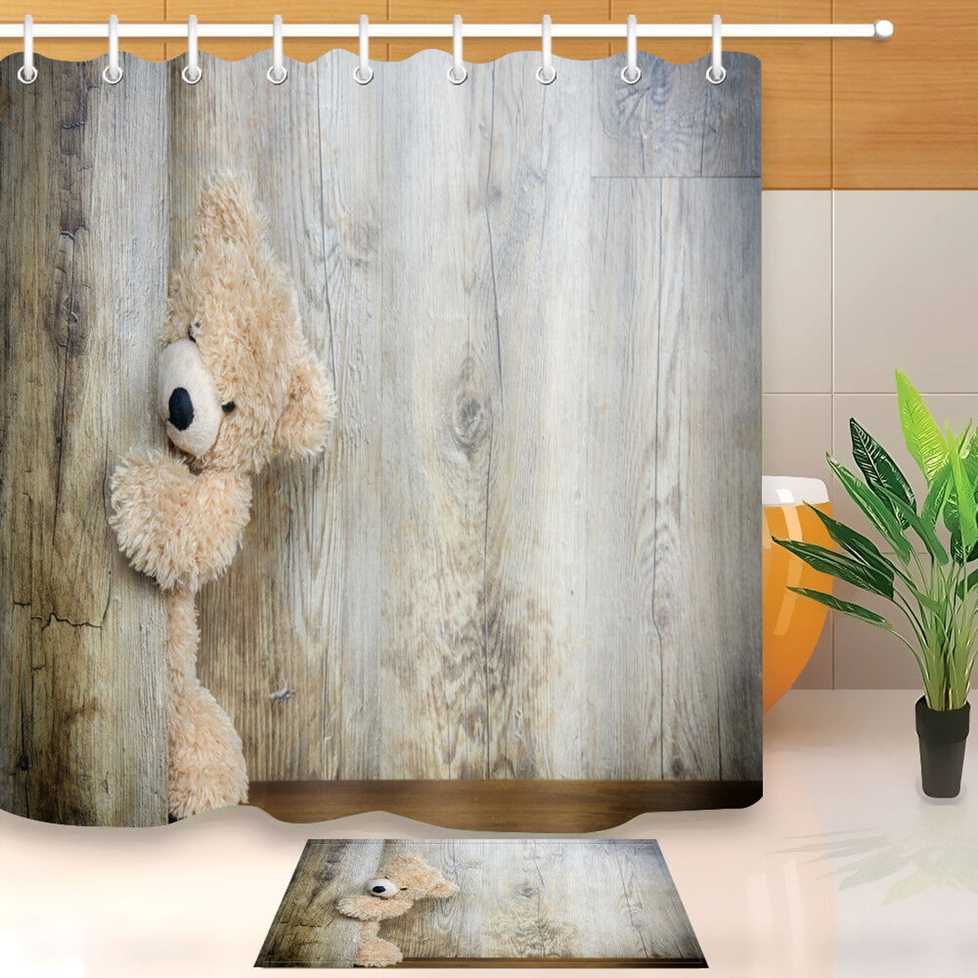 Create a Cozy Retreat with this Cute Teddy Bear Shower Curtain Set