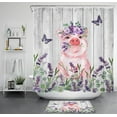 Create a Tranquil Oasis with Lavender Pink Butterfly Pig Shower Curtain