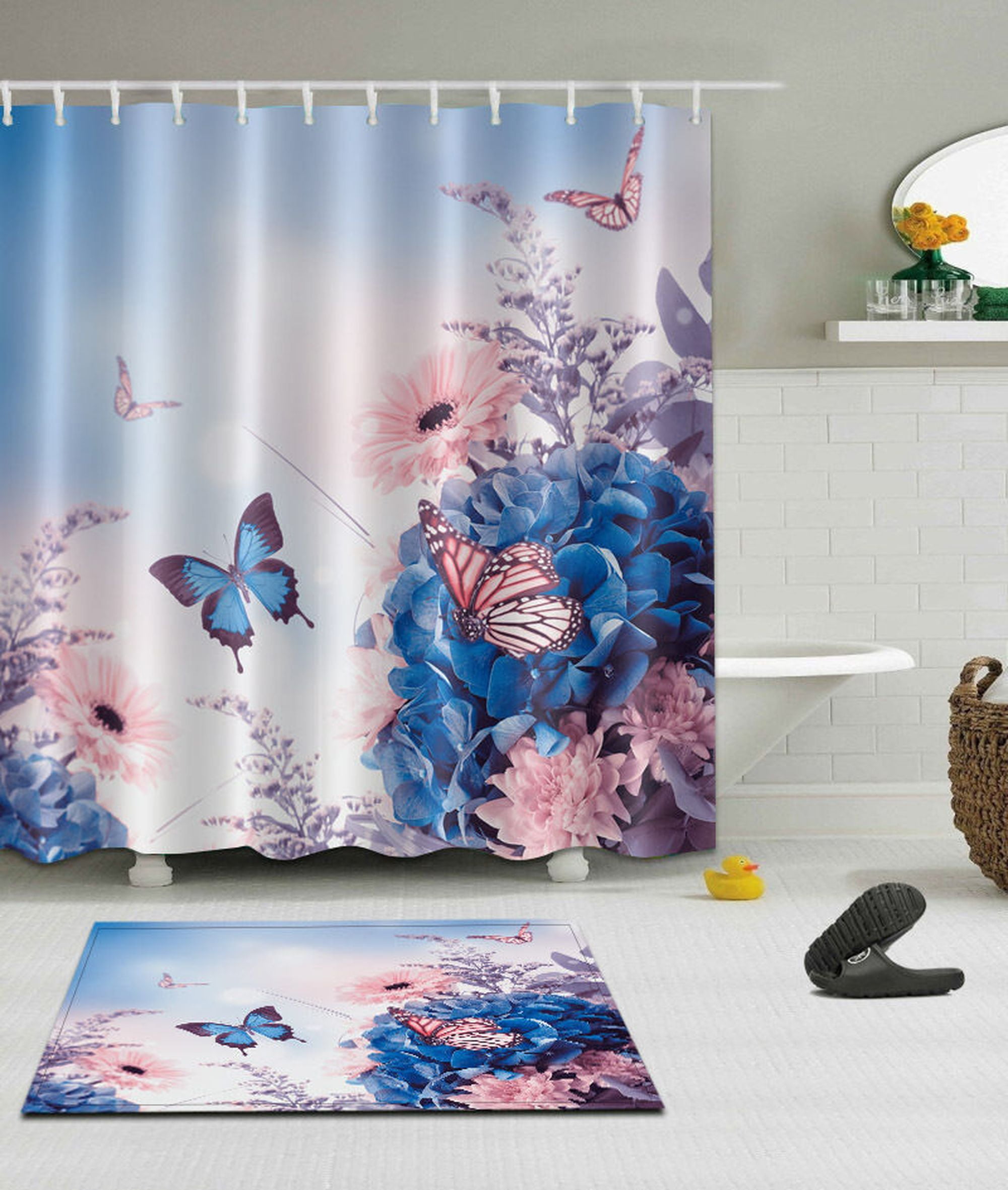 Create A Tranquil Retreat With Our Waterproof Butterfly Shower Curtain Set Upgrade Your 0536