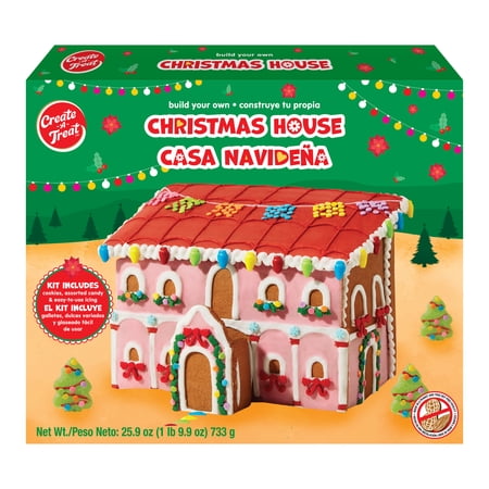 Create a Treat Christmas Ginger Bread House Cookie Decorating Kit / Casa Navideña, 26 oz