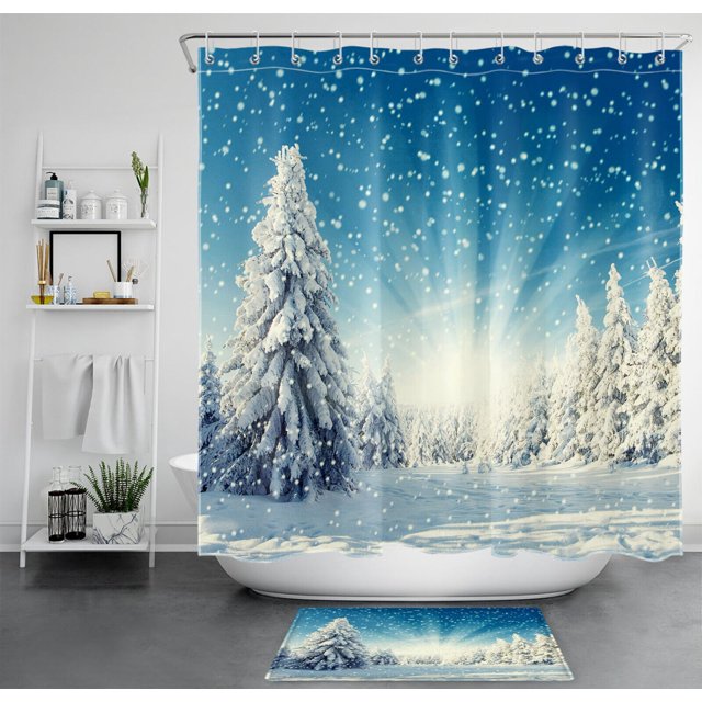 Create a Winter Wonderland in Your Bathroom with a Snowy Pine Shower