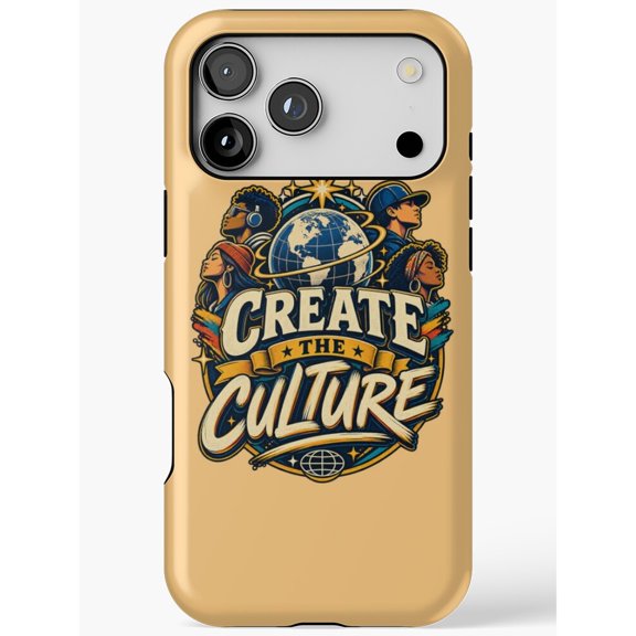 Create the Culture Globe and Portraits Tough Phone Case, Tan, Polycarbonate and TPU, for Apple iPhone Models