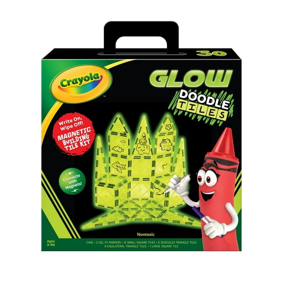 CreateOn Crayola GLOW Magnetic Tiles 30-Piece Set