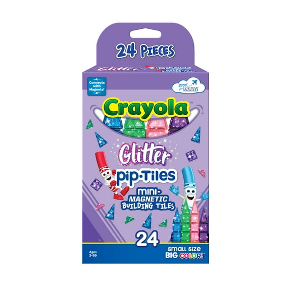 CreateOn Crayola Glitter Mini Magnetic PIP-Tiles 24-Piece Set