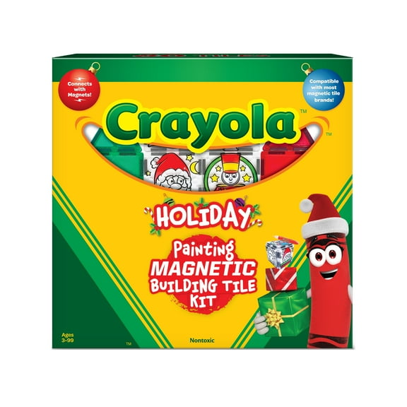 CreateOn Crayola Holiday PaintOn Magnetic Tiles 18-Piece Set
