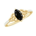 thumbnail image 1 of Rosec Jewels Lab Grown Black Diamond Marquise Engagement Ring with Celtic Knot - Black and White Diamond Ring - AAAA Grade, 14K Yellow Gold, US 11.50, 1 of 7