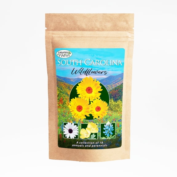 Created By Nature South Carolina Wildflower Seed Mix, 18 Flower Varieties, 35,000 Seeds