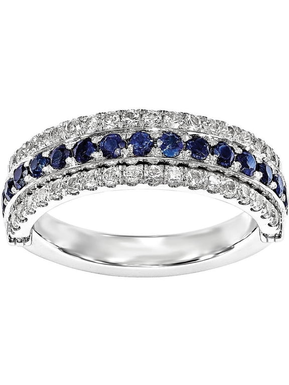 Created Emerald, Created White Sapphire and Created Sapphire Sterling Silver Flip Ring